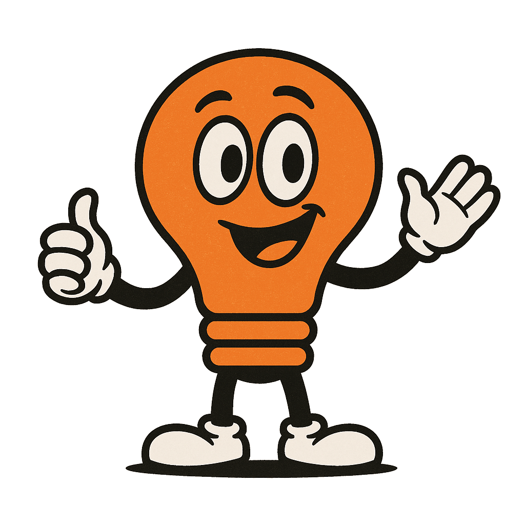 Happy Bulb Character